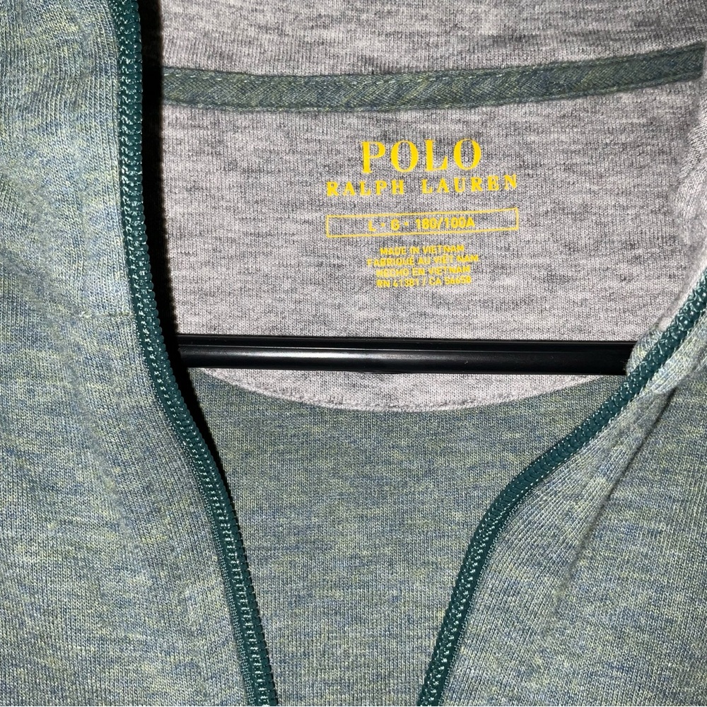 Polo by Ralph Lauren Heathered Green Quarter-Zip Pullover - Picture 4 of 5